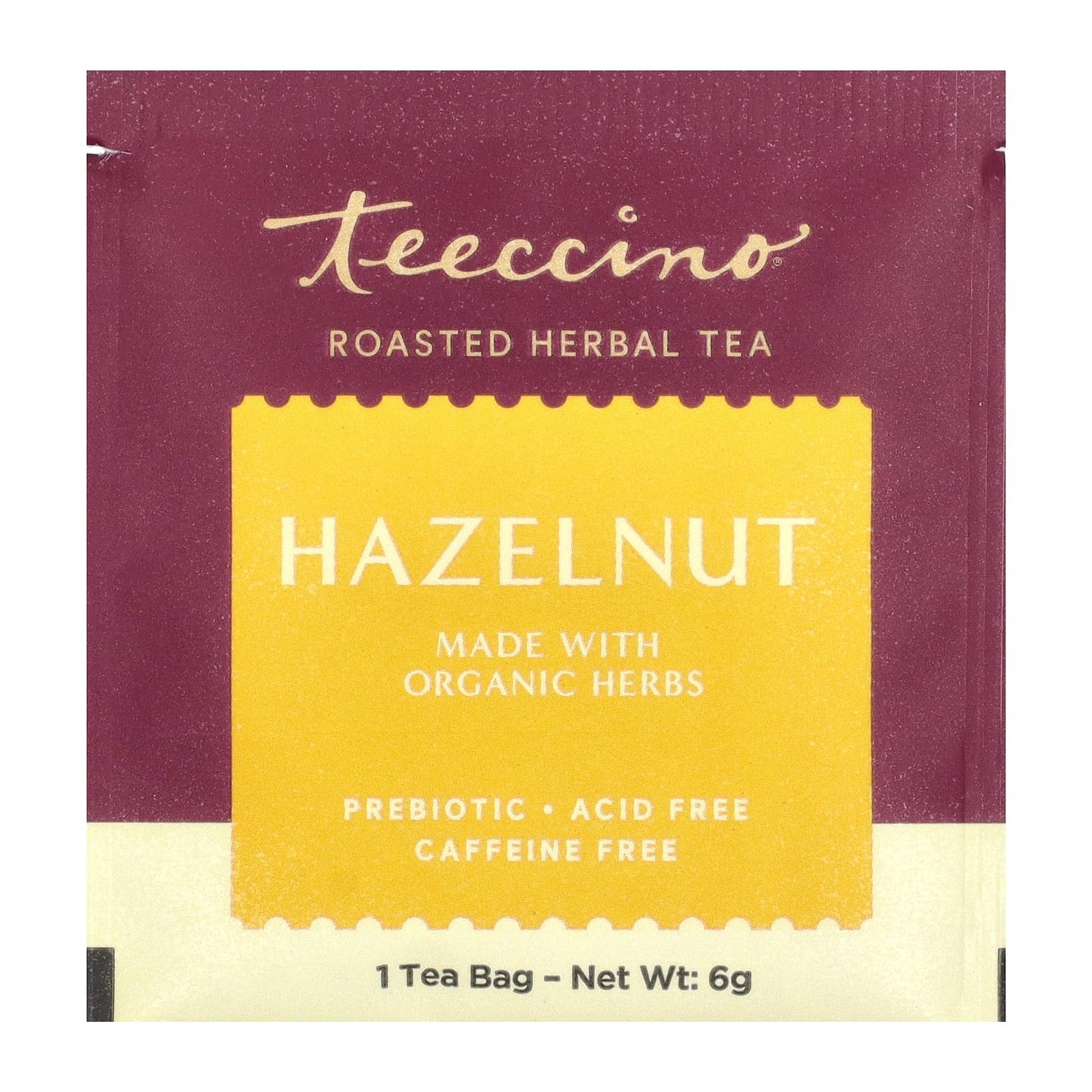 Teeccino Organic Tee Bags - Mediterranean Hazelnut - 10 Bags