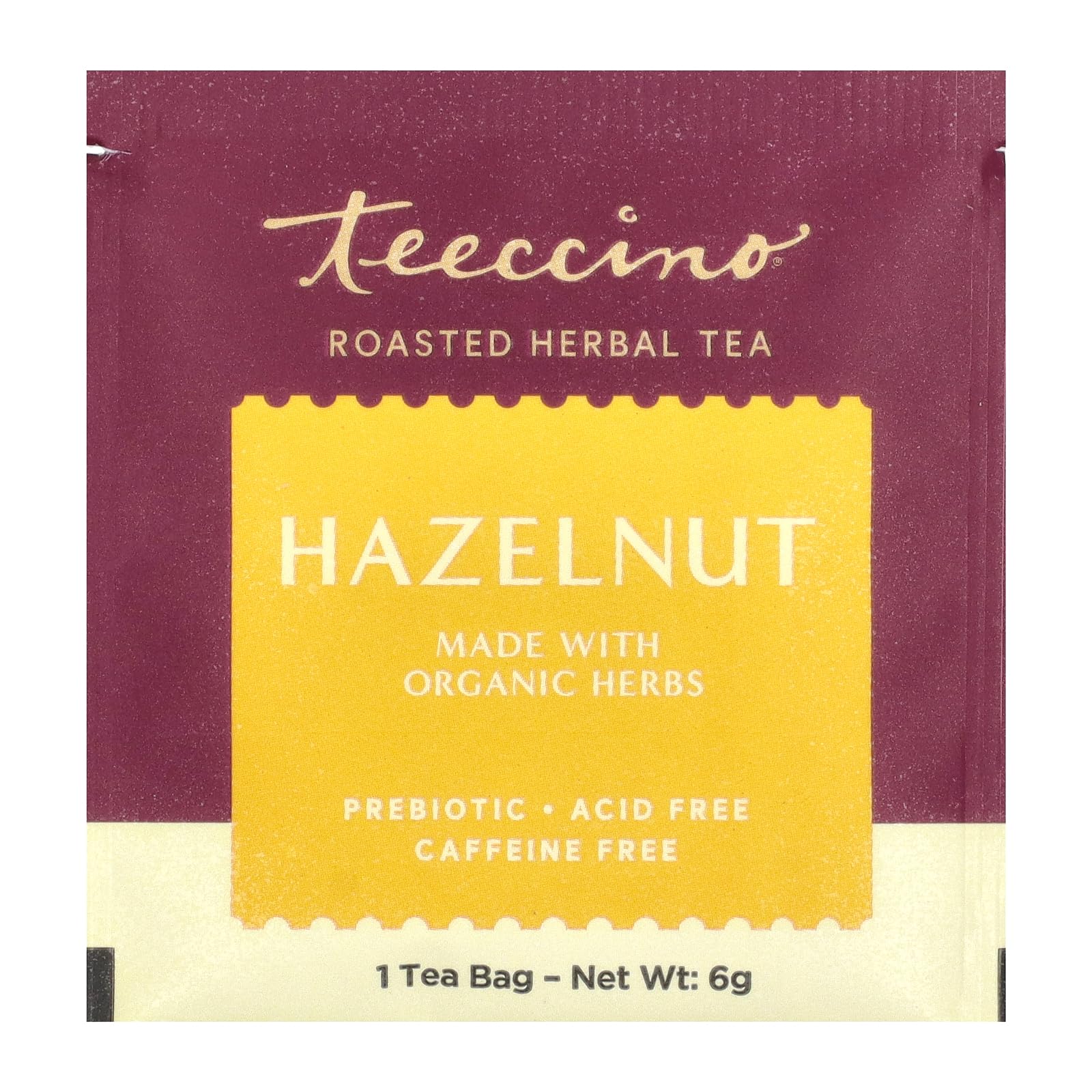 Teeccino Organic Tee Bags - Mediterranean Hazelnut - 10 Bags