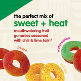 Snak Club Tajin Gummy Candy Fruit Rings, Gummies with Chili and Lime Seasoning, Mild Spice, Gluten-Free and Vegan Snacks, Assorted Bulk Candy Variety