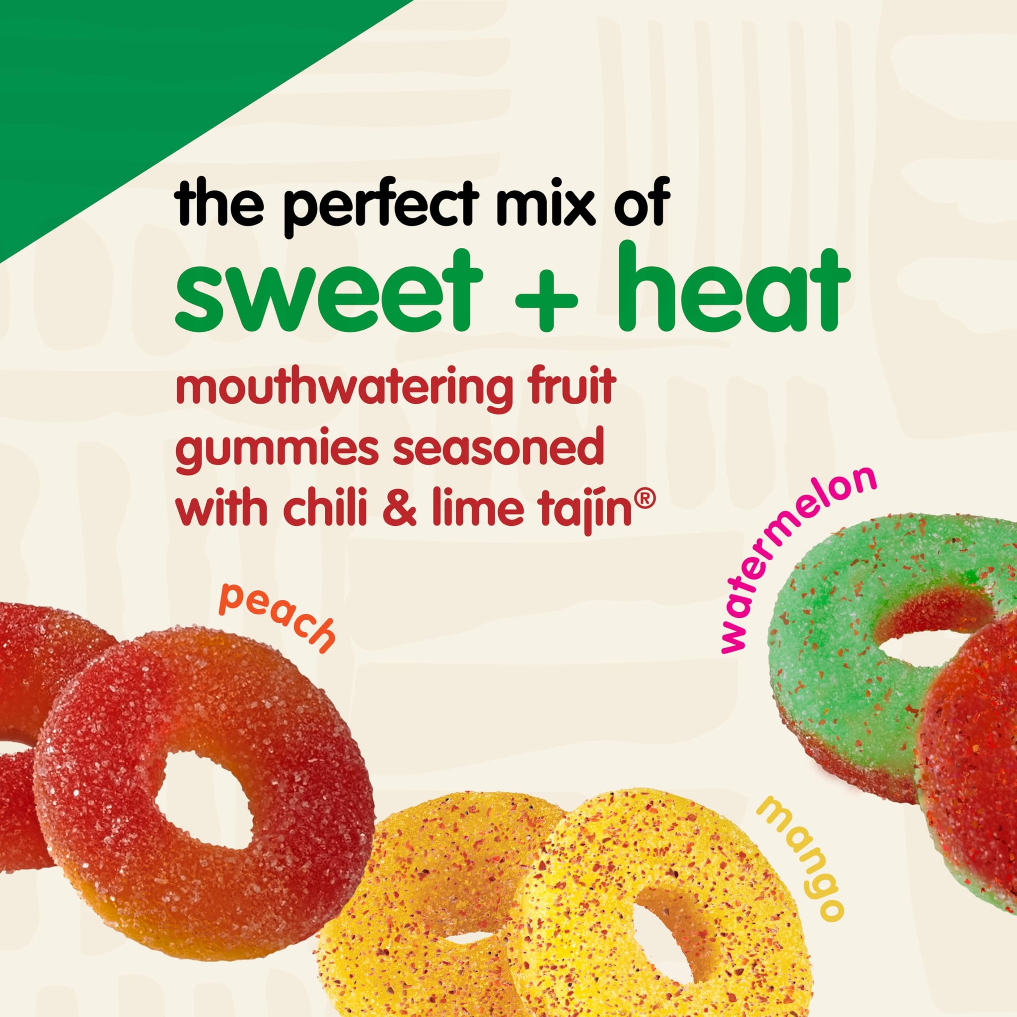 Snak Club Tajin Gummy Candy Fruit Rings, Gummies with Chili and Lime Seasoning, Mild Spice, Gluten-Free and Vegan Snacks, Assorted Bulk Candy Variety