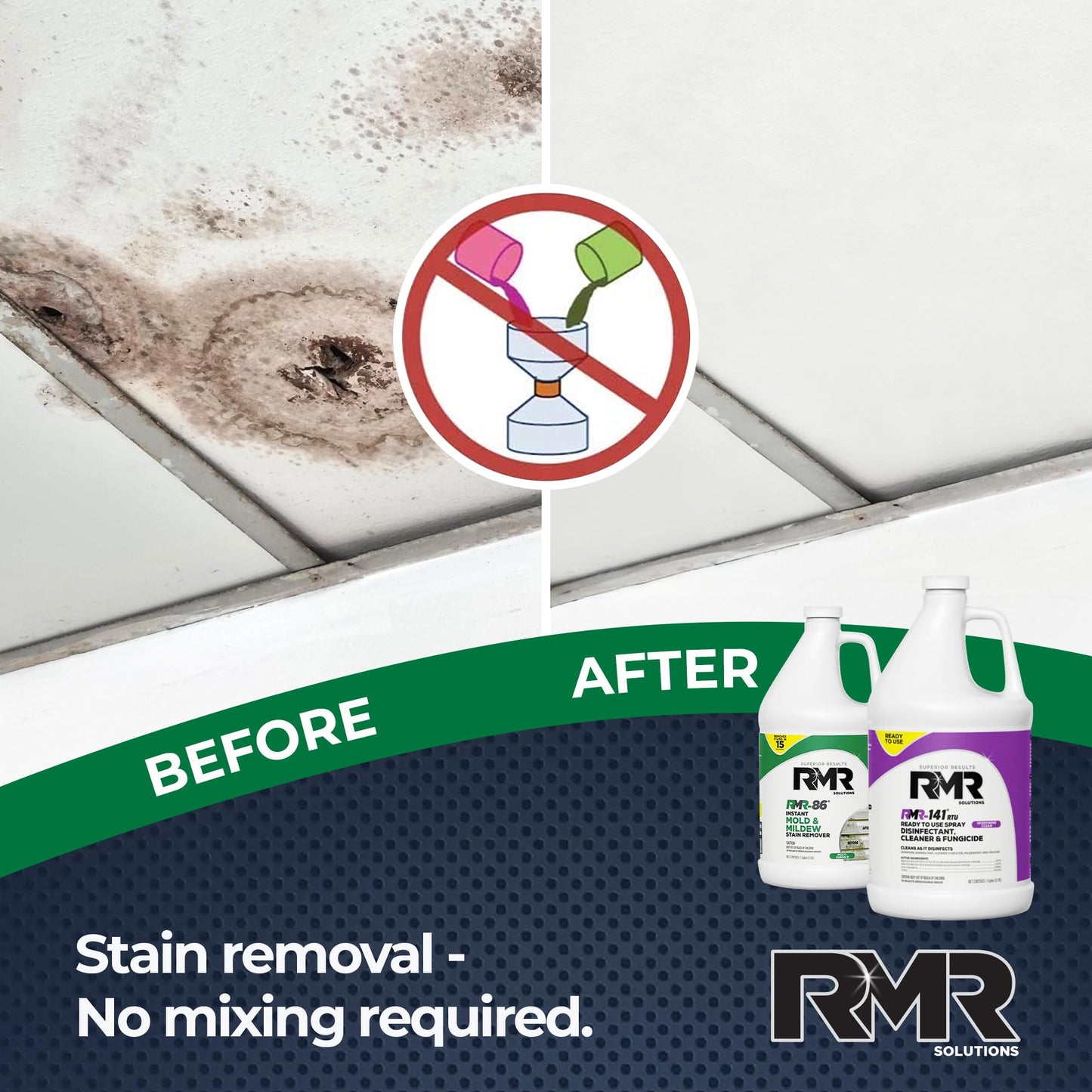 RMR Brands DIY Mold Remover Bundle - Complete Mold Killer & Stain Remover Bundle - Mold and Mildew Prevention Kit, Disinfectant Spray, Includes 2-1