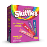 Skittles Singles To Go Wild Berry Variety Pack, Watertok Powdered Drink Mix, Zero Sugar, Low Calorie, Includes 4 Wild Berry Flavors, 1 Box (30 Single