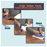 Orangutize Mess Ranger | Patented Wet/Dry Cleanup Tool with Ramp & Reservoir | Captures 12oz of Liquid Spills & Pet Messes | Squeegee & Dustpan Set