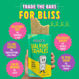 Fillo's Walking Tamales, Salsa Verde, Pk of 7, Ready-to-Eat, Delicious, Gluten-Free, Preservative-Free, No Added Sugar, Vegan Tamales, Microwavable