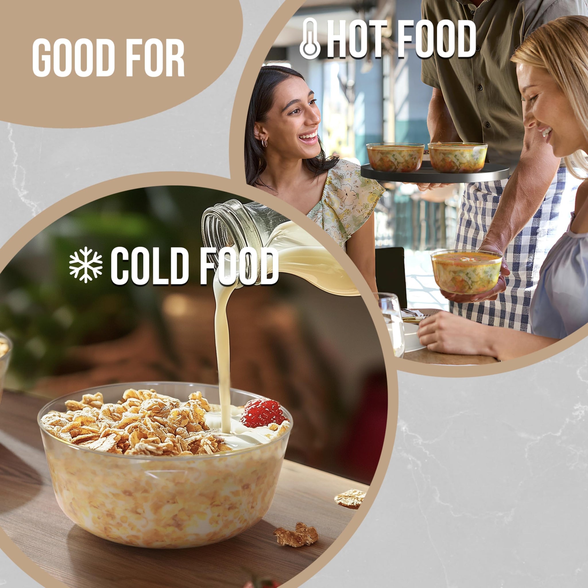 Trendables Clear Plastic Bowls - Disposable - 16 Oz - Large - Heavy Duty - 60 Count - Perfect For Weddings And Parties