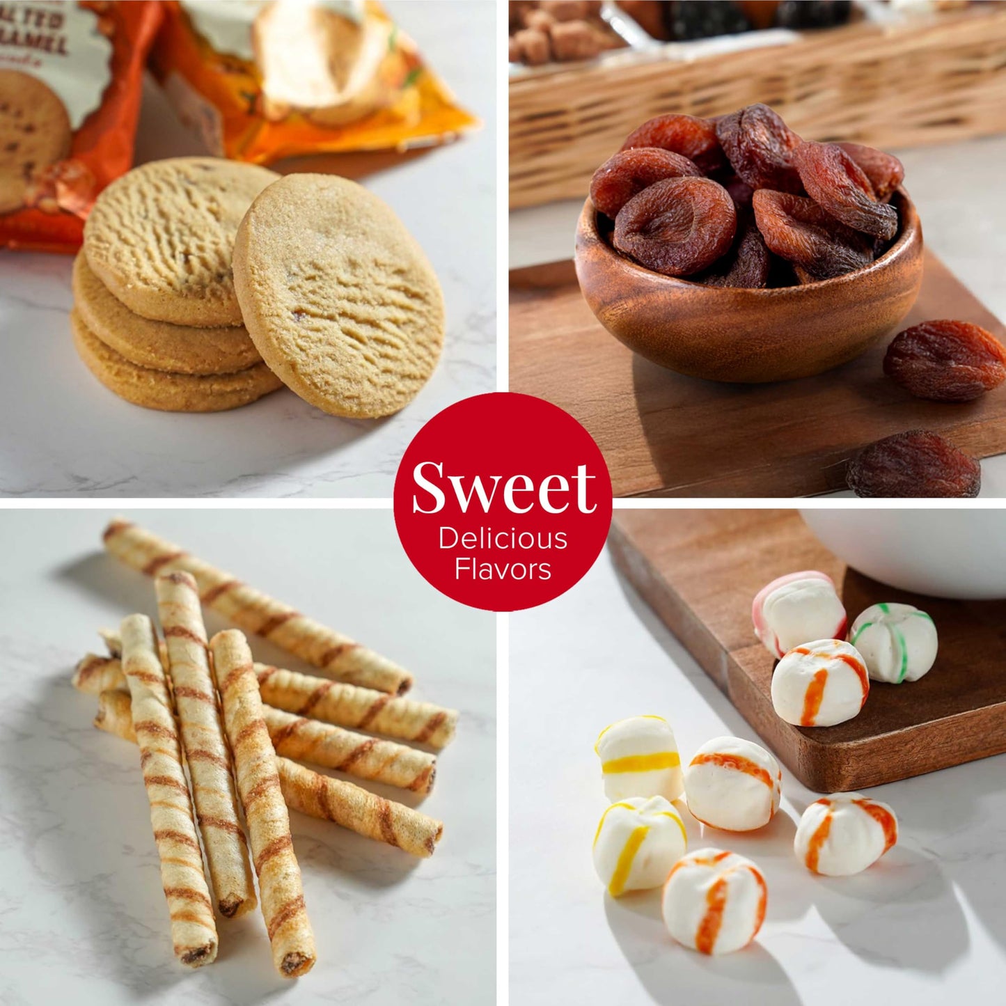 Broadway Basketeers Snack & Sweets Gift Basket for Memorial Day, Mom, Cookies, Popcorn & Pretzels, Thank You Gift for Her, Kosher