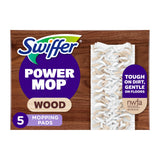 Swiffer PowerMop Wood Mopping Pad Refills for Floor Cleaning, 5 count