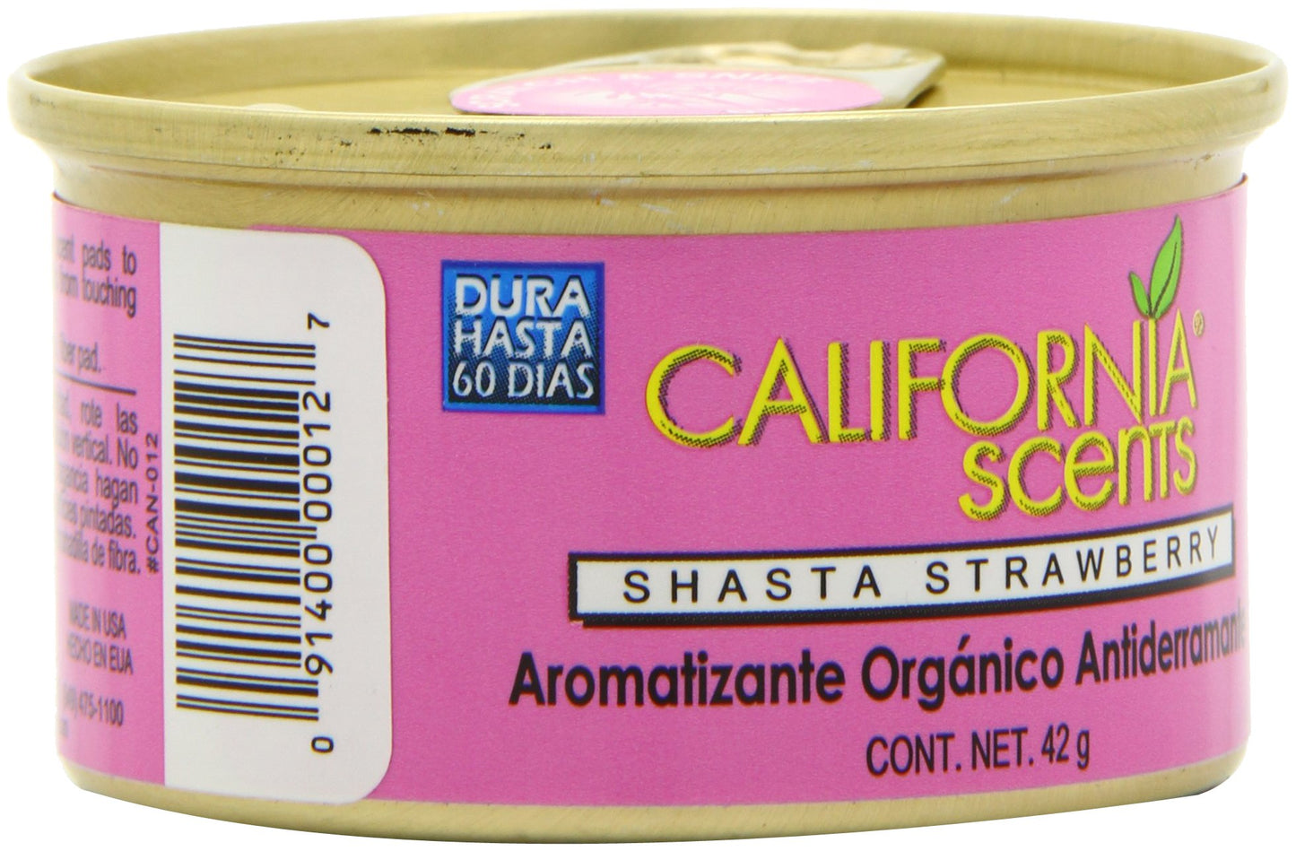 California Scents Spillproof Organic Air Freshener, Shasta Strawberry, 1.5 Ounce Canister (Pack of 4)