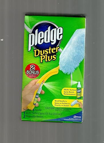 Pledge Duster Plus Kit,kit includes One handle and 2 duster refills