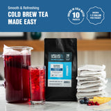 Tiesta Tea - Blueberry Wild Child Cold Brew, Loose Leaf, Blueberry Hibiscus Herbal Tea, Non-Caffeinated Iced Blend, Cold Brew Packets, Makes 64oz