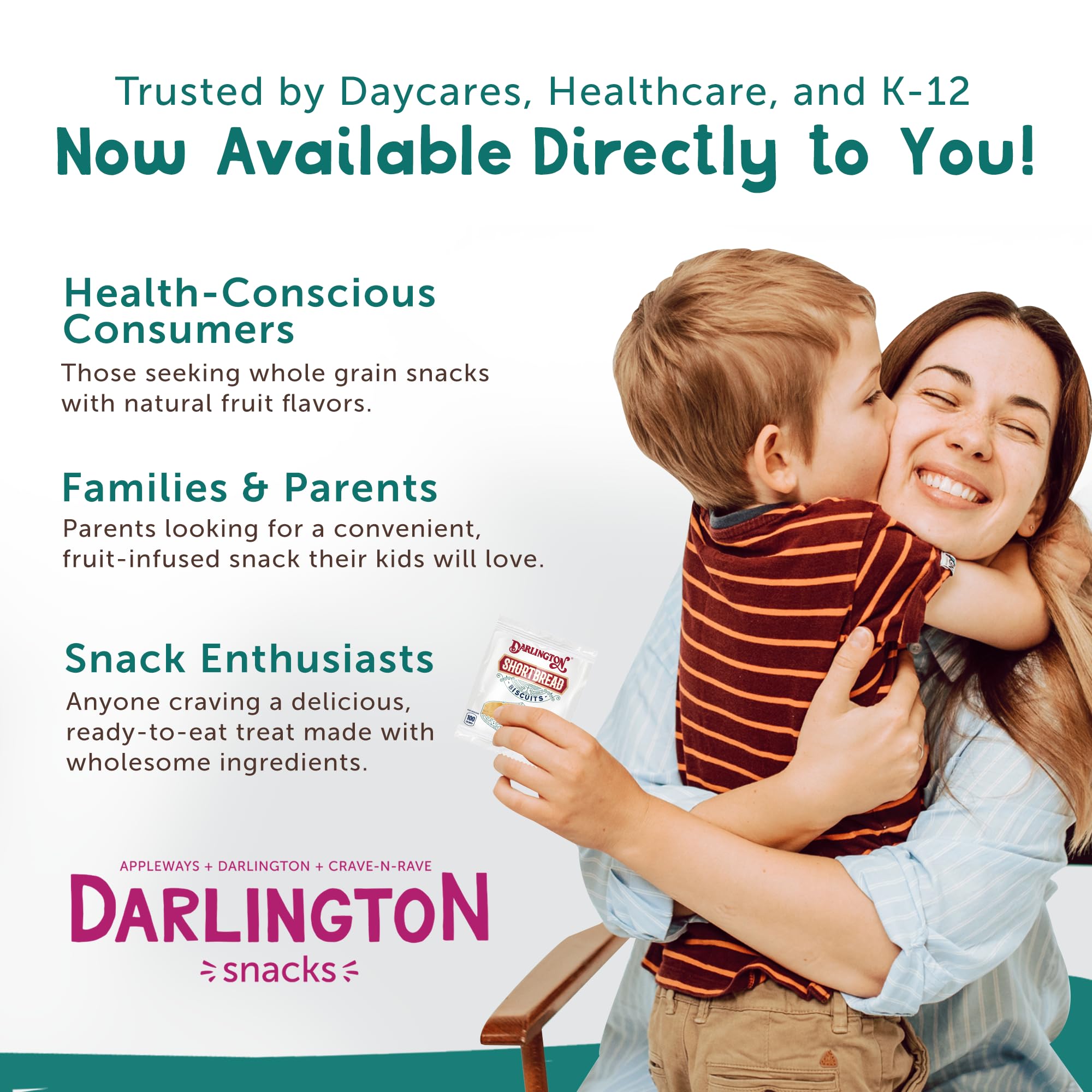 Darlington Snacks Shortbread Cookies Individually Wrapped, 1 oz, 20 Count - Shortbread Biscuit Bites, Kosher Cookie Snack Packs, Nut-Free Tea Biscuits