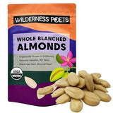 Wilderness Poets, Organic Blanched Almonds - Whole, California-Grown Almonds with No Skins, Unsalted - 2 Pound (Pack of 1)