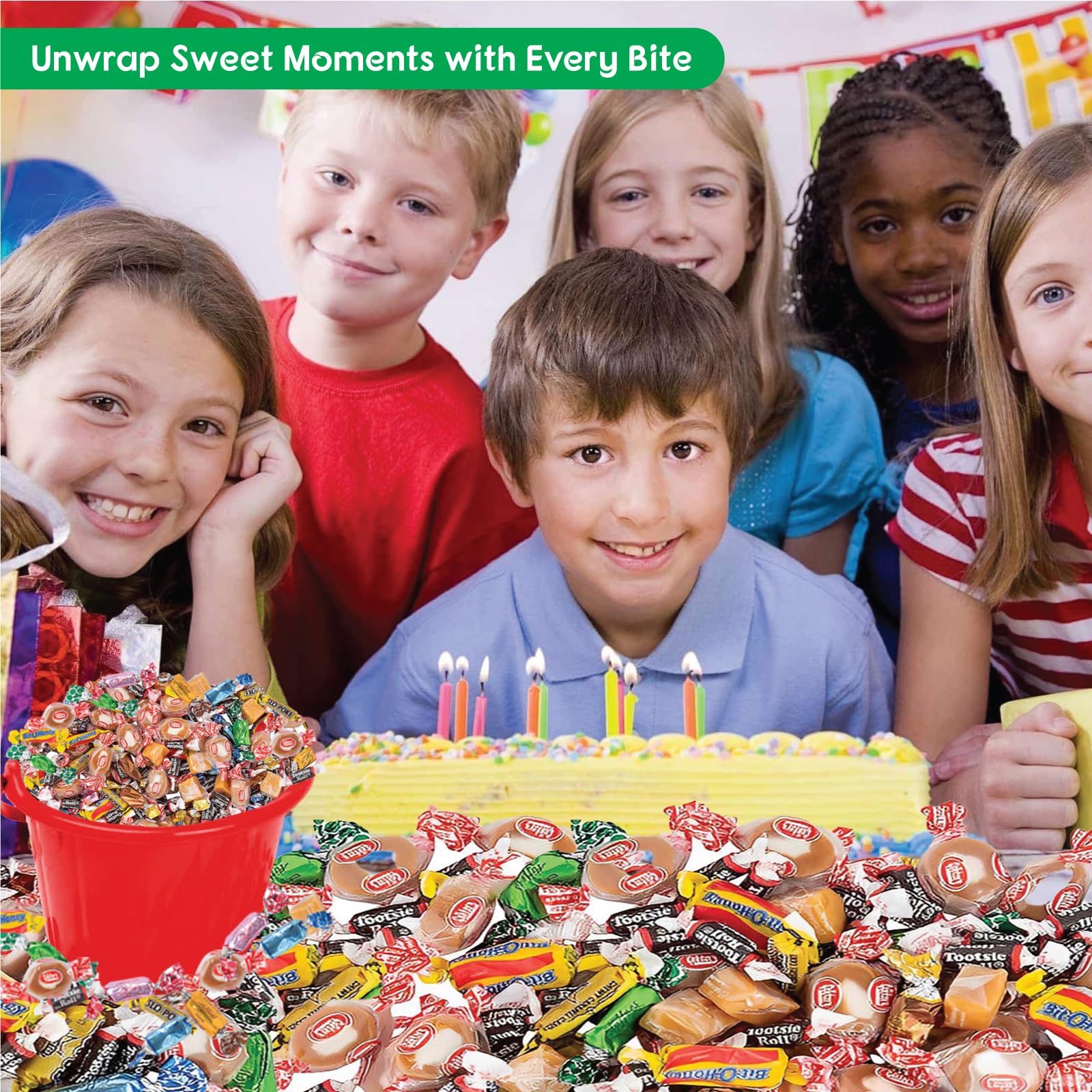 Fun Express Chewy Candy Variety Pack Fun Size 4 lbs - Bulk Individually Wrapped Assorted Mix for Halloween, Pinata, Party Favors, Classroom & Office |