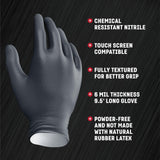 Venom Steel Industrial Nitrile Gloves, Chemical Resistant Disposable Black Gloves, Latex-Free, Powder-Free, Textured Grip, Heavy Duty Two-Layer