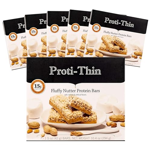 Proti-Thin Fluffy Nutter Protein Bar, 15g Protein, Low Carb Diet Bar, High Fiber Snack Bar, KETO Friendly, Ideal Protein Compatible, Gluten Free, 7