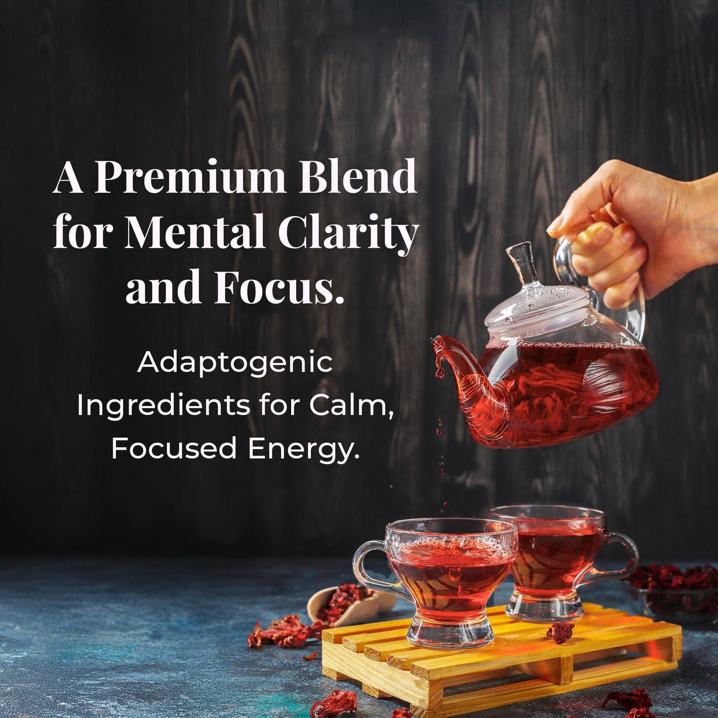 ANATOPEAK Brain Health Organic Herbal Tea - Yerba Mate, Rhodiola, Ginkgo Biloba, Lions Mane Mushroom, Green Tea and Matcha - For Brain Support