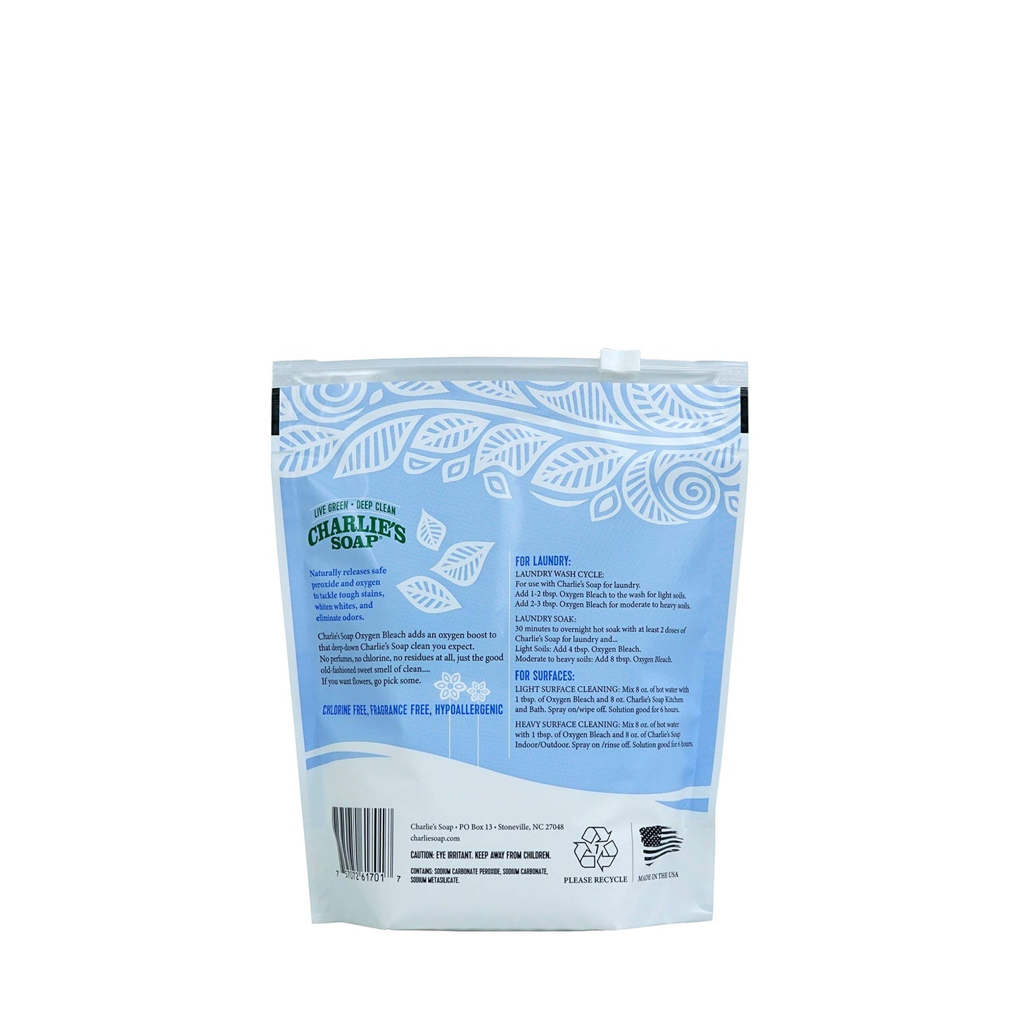 Charlie's Soap - Non-Chlorine Oxygen Bleach - 2.64 lb (6-Pack)