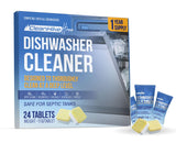 Dishwasher Cleaner Tablets - 24 Pack Dishwasher Cleaner and Deodorizer for Hard Water, Limescale, Calcium Buildup, Grease & Odors - Septic Safe Citric