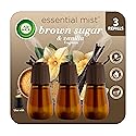 Air Wick Essential Mist Refill, 3ct, Brown Sugar & Vanilla, Fall Scent, Essential Oils, Air Freshener