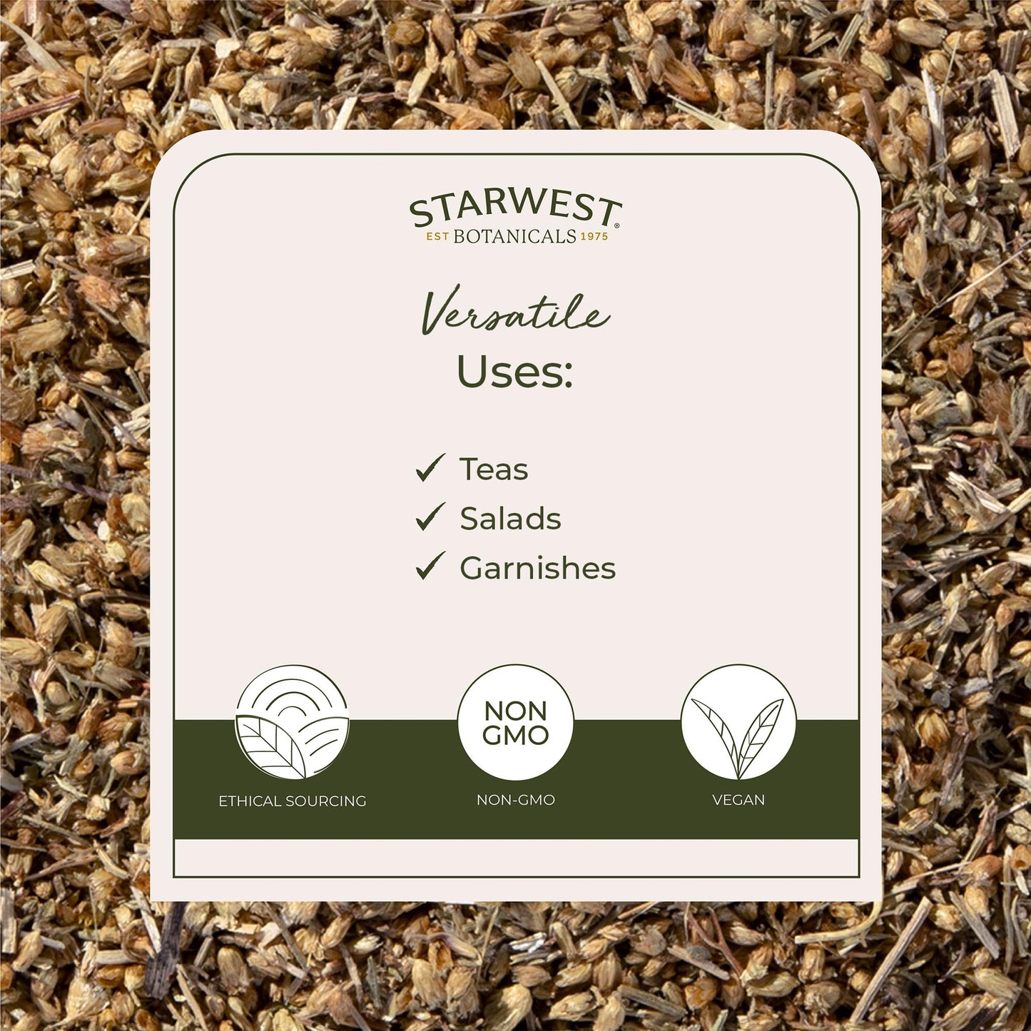 Starwest Botanicals Organic Yarrow Flowers - Dried Loose Leaf Herb for Tea, Cut & Sifted, Certified Kosher, Non-GMO - 4 oz Bag