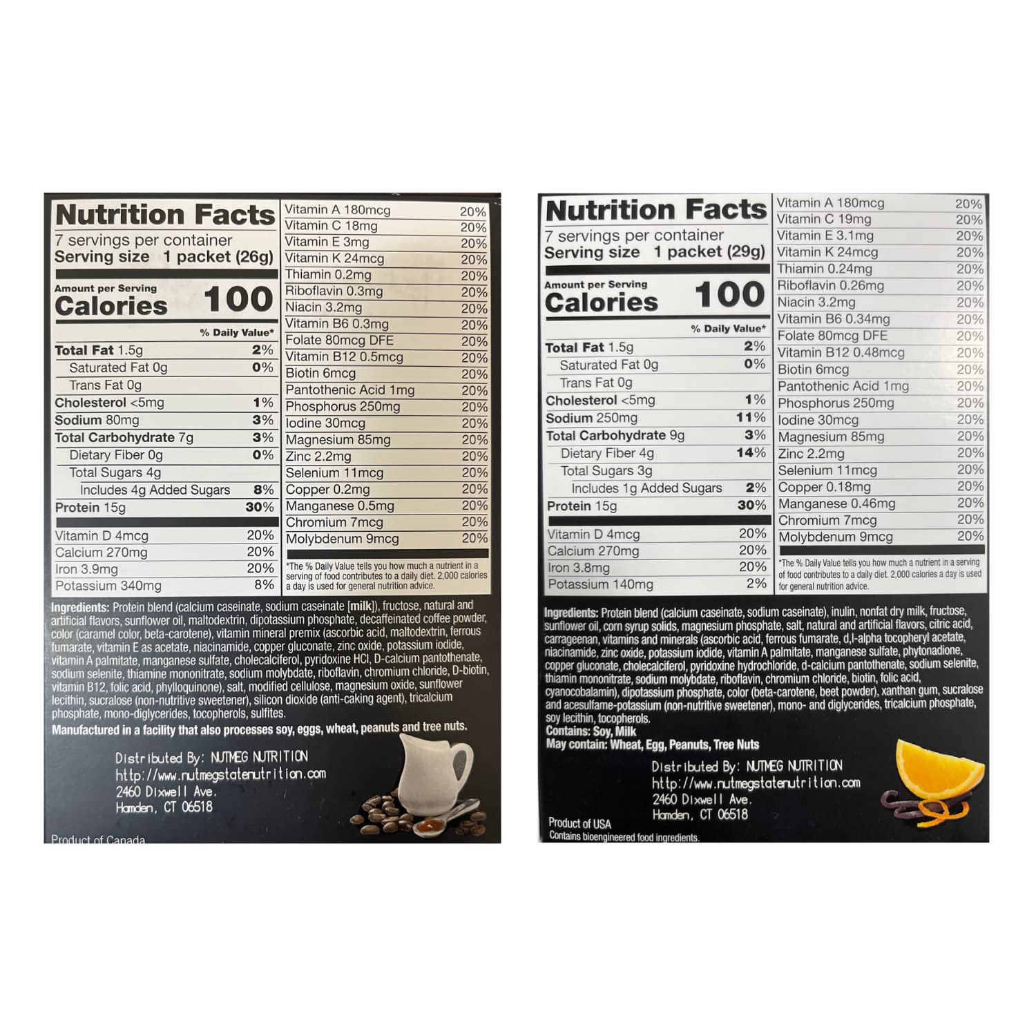 PROTIFIT - High Protein Caramel Caffe Latte & Orange Creamsicle Pudding & Shake Mix 2 Pack, 15g Protein, Low Calorie, Low Fat, Low Carb, Aspartame