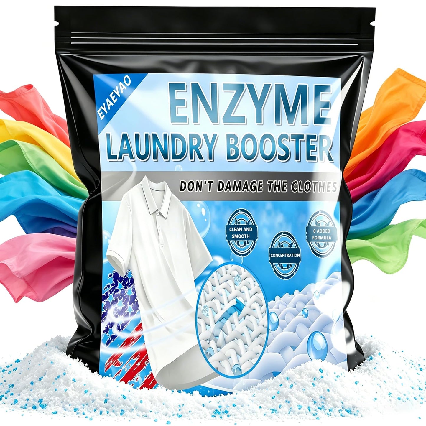 Bio Enzyme Laundry Booster Powder - Ultra-Concentrated Stain & Odor Remover for Whites & Colors | Oxygen Bleach Alternative | Non-Toxic, Biodegradable