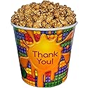 Signature Popcorn, 1-Gallon “Thank You!” Reusable Lego-Style Gift Bucket, Caramel Popcorn, Gourmet Snack, Gluten-Free, Holiday or Appreciation Gift