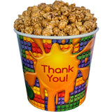 Signature Popcorn, 1-Gallon “Thank You!” Reusable Lego-Style Gift Bucket, Caramel Popcorn, Gourmet Snack, Gluten-Free, Holiday or Appreciation Gift