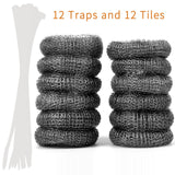 LVYOUIF Stainless Steel Washing Machine Lint Snare Traps, 12 PCS Washer Hose Lint Traps with 12 PCS Cable Ties, Laundry Mesh Washer Sink Drain Hose