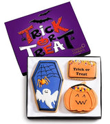 Halloween Cookie Gift Basket, Hand Decorated Vanilla Sugar Cookies Gourmet Dessert Spooky Trick Or Treat Gift Box For Boys Girls Kids Children Adults