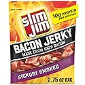 Slim Jim Smoked Bacon Jerky, Hickory Flavor, 10g Protein Per Serving, 2.75 oz. (1 Count)