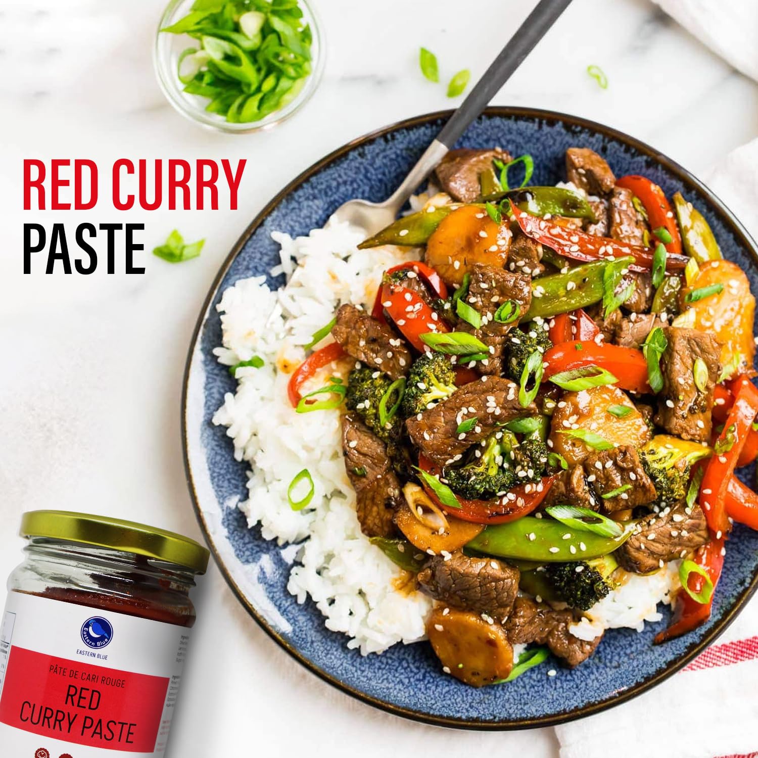 Thai Red Curry Paste 4 Oz Pack of 2 | Vegan, Gluten Free, Nut Free | Elevate your dishes with Authentic Spices | Eastern Blue Thai Curry Paste | 125