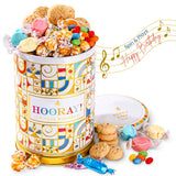 Birthday Gift Basket | Popcorn, Sweets, Candy, Cake Flavors | Tin Spins, Plays Music Happy Birthday | Bonnie and Pop