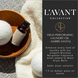 L'AVANT Collective | Essential Oils for Laundry - Dryer Balls Scents - Scented Fragrance Essential Oil Drops | Laundry Oil - Ambre Santal