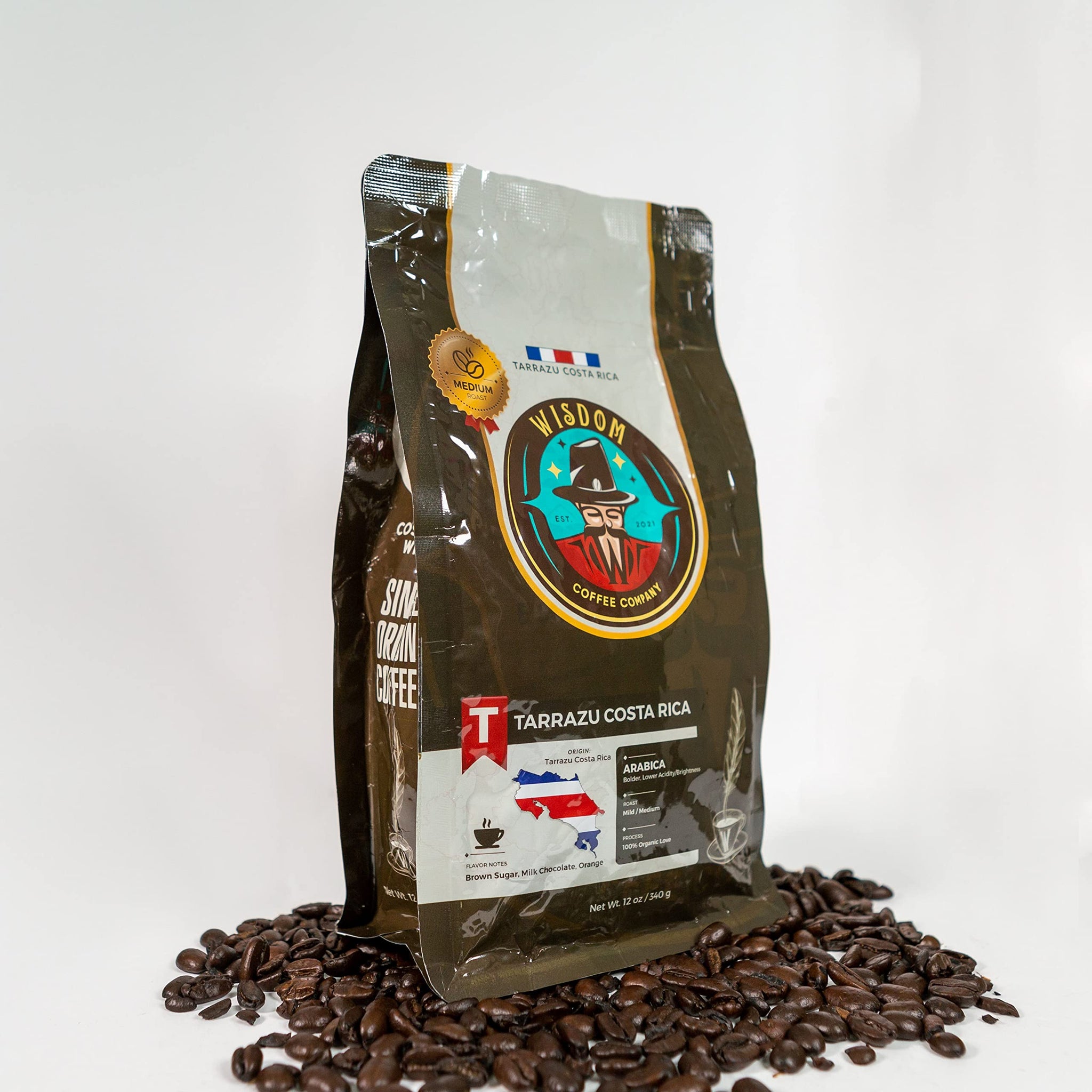 Costa Rican Coffee | Single Origin Coffee | Medium Roast Specialty Coffee | Costa Rican Tarrazu Coffee Whole Bean