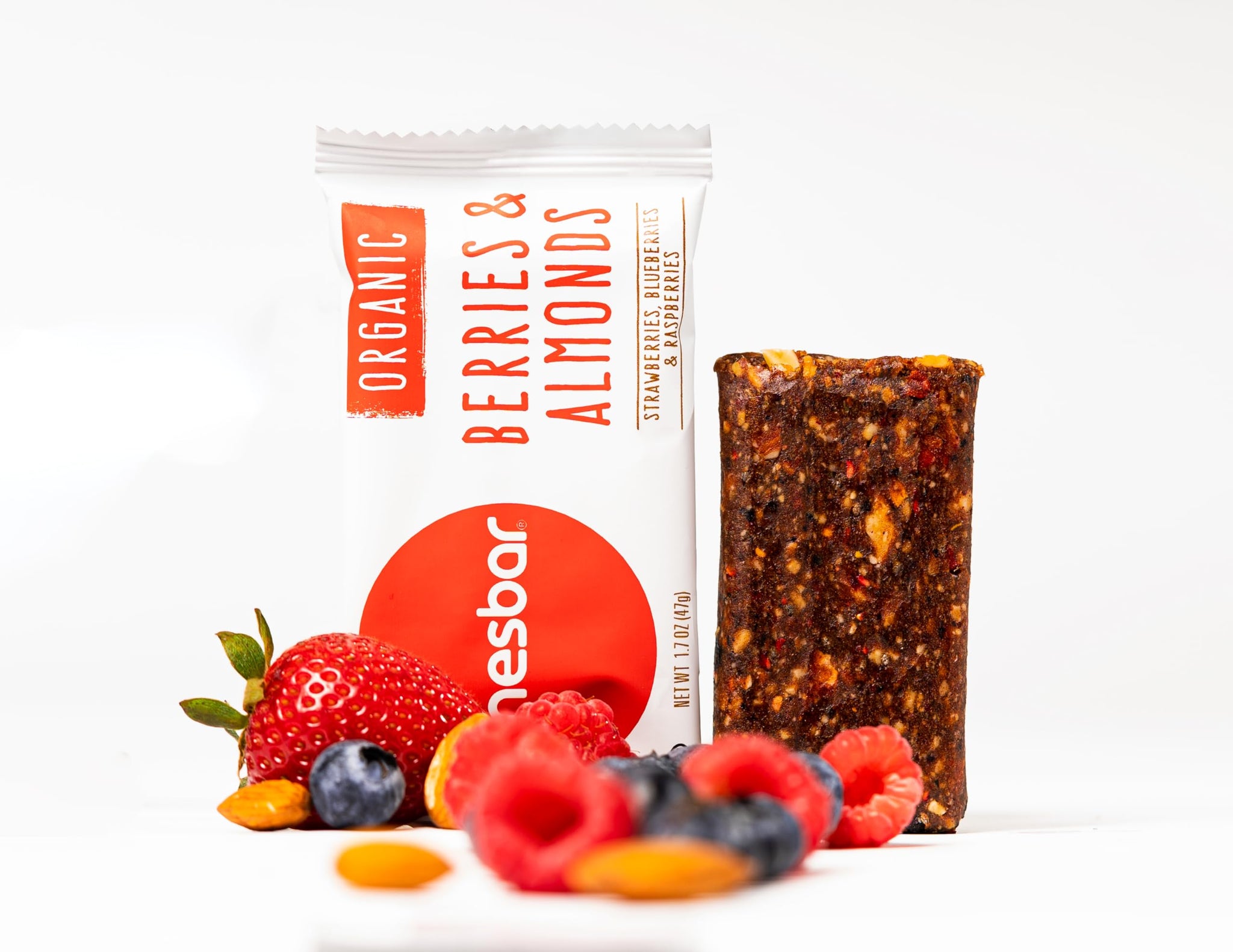 JONESBAR Organic Plant Based Protein Bars | Berries and Almonds | Fruit & Nut Bar, Kosher, Gluten Free, Breakfast Bars, School Snacks, Vegan Snack
