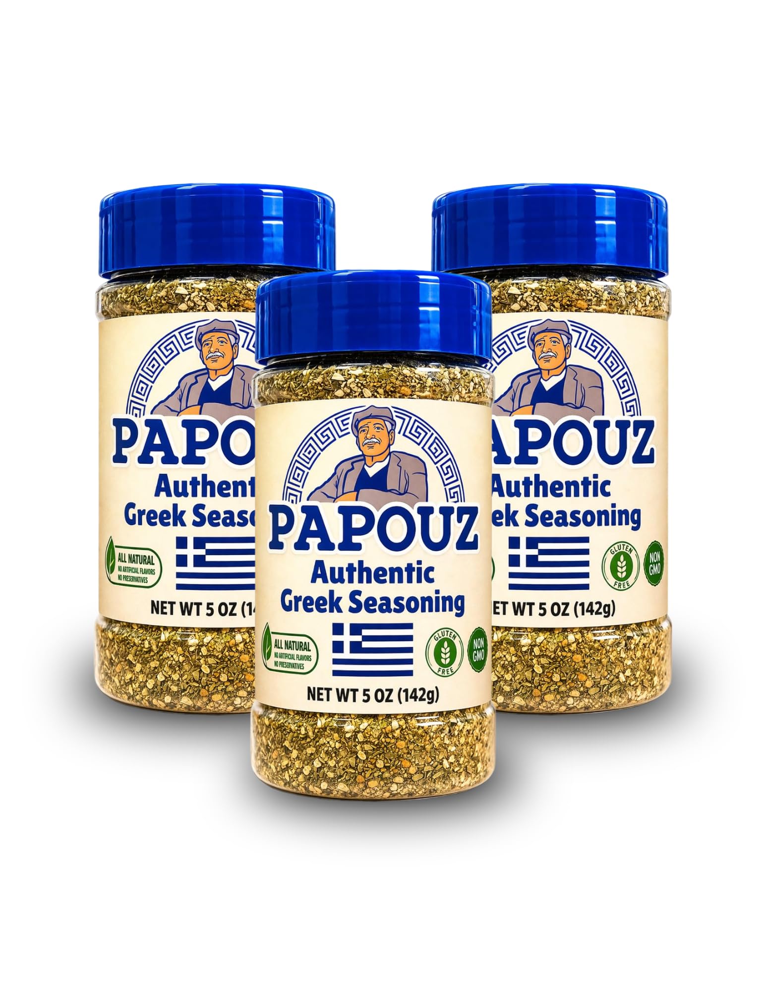 Papouz Greek Seasoning All-Purpose Mediterranean Seasoning & Rub - Multi Pack Spice Mix for Chicken, Potatoes, Beef, Lamb, Pork, Fish, Gyros