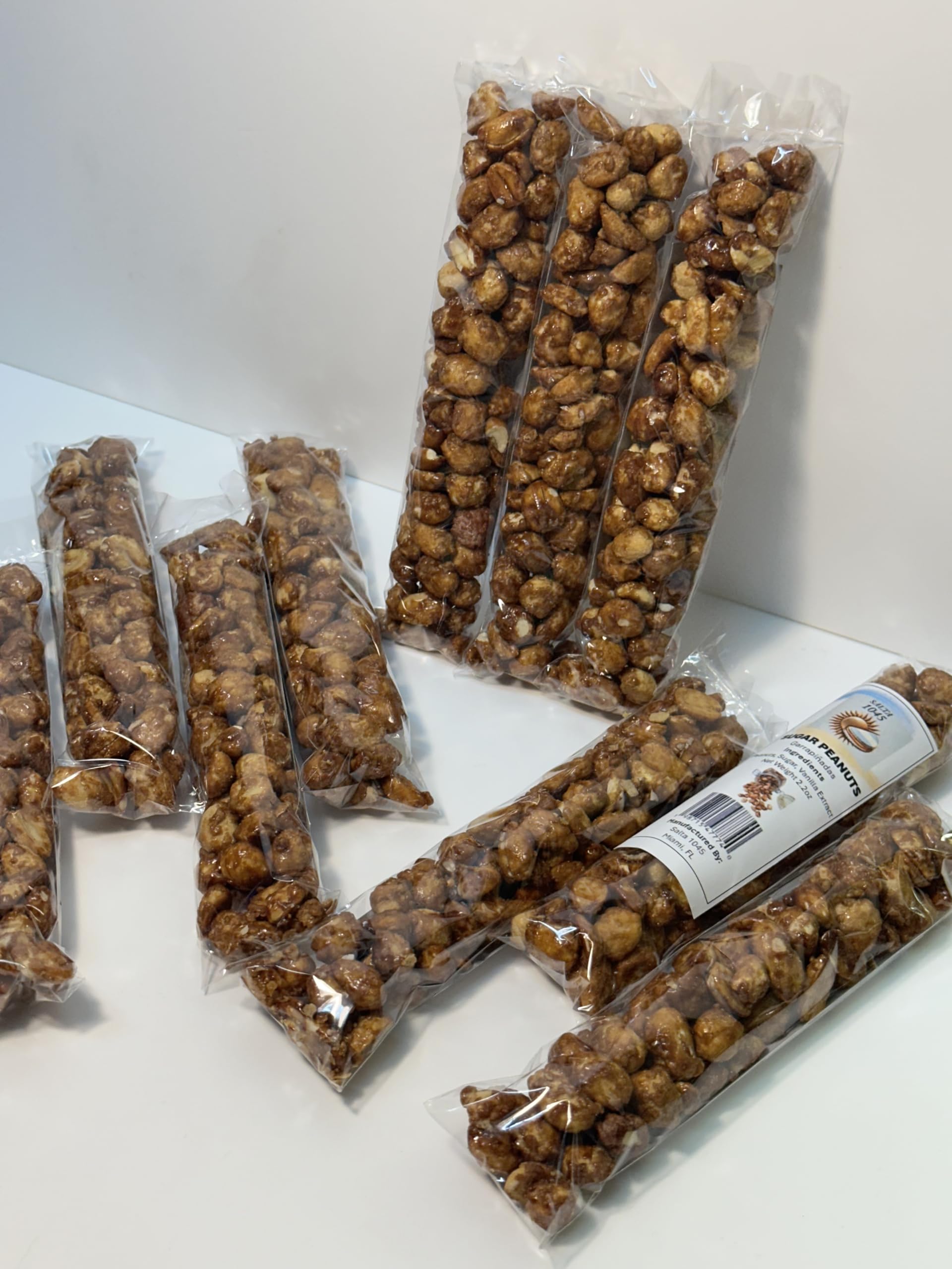 Delicious Garrapiñadas (Sugar Peanuts) - Crunchy, Sweet, and Irresistible -1 dozen/per order - 2.2oz/ea