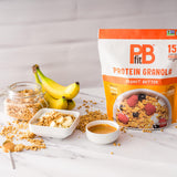 PBfit Peanut Butter Protein Granola, 15g Plant-Based Protein 22% DV, Made with Whole Grain Oats and Chia Seeds, Gluten Free, for Snacks Cereals