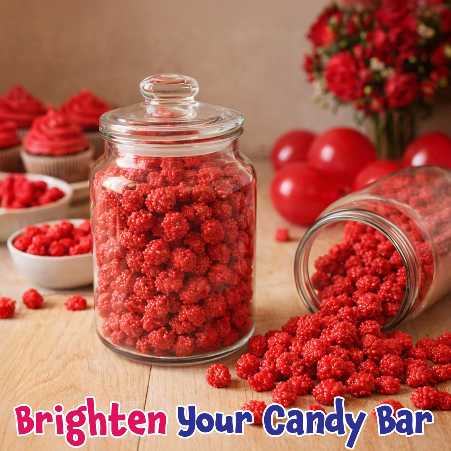 French Burnt Peanuts - 2 Pound Bulk Pack - Old Fashioned Candy Coated Peanuts - Red Nostalgic Candy for Buffets, Snacking, and Gifting - Crunchy Retro
