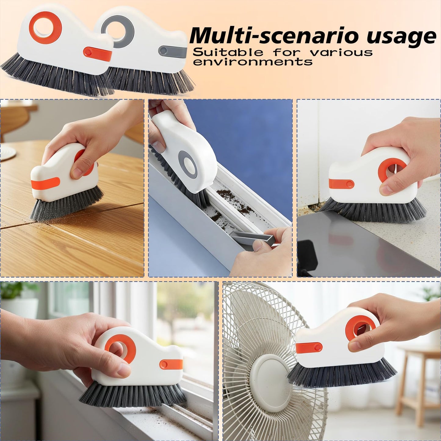 2 in 1 Groove Cleaning Brush, Easy to Store Window Track Cleaning Tools, Multifunction Window Track Cleaner, Track Cleaning Tools Suitable for Sliding