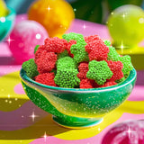 Crunchy Gummy Candy - 1.5 Pound Bag - Sour Chewy Gummy Star Candy with Crispy Shell - Space Candies in Strawberry and Green Apple Flavors by Cosmo