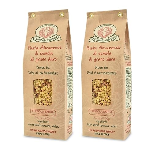 Rustichella d'Abruzzo Durum Wheat Fregola Sarda Pasta, 17.6 Ounce (Pack of 2)