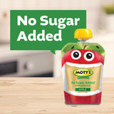 Mott's No Sugar Added Applesauce, 3.2 Oz Clear Pouches, 48 Count (4 Packs Of 12), Good Source Of Vitamin C, No Artificial Flavors