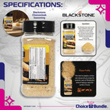 Blackstone Cheesesteak & Whiskey Burger Seasoning - Gourmet Griddle Premium BBQ Barbecue Rub 4 Pk Choice Bundle (33.8 oz) + BBQ Guide & Bottle Opener