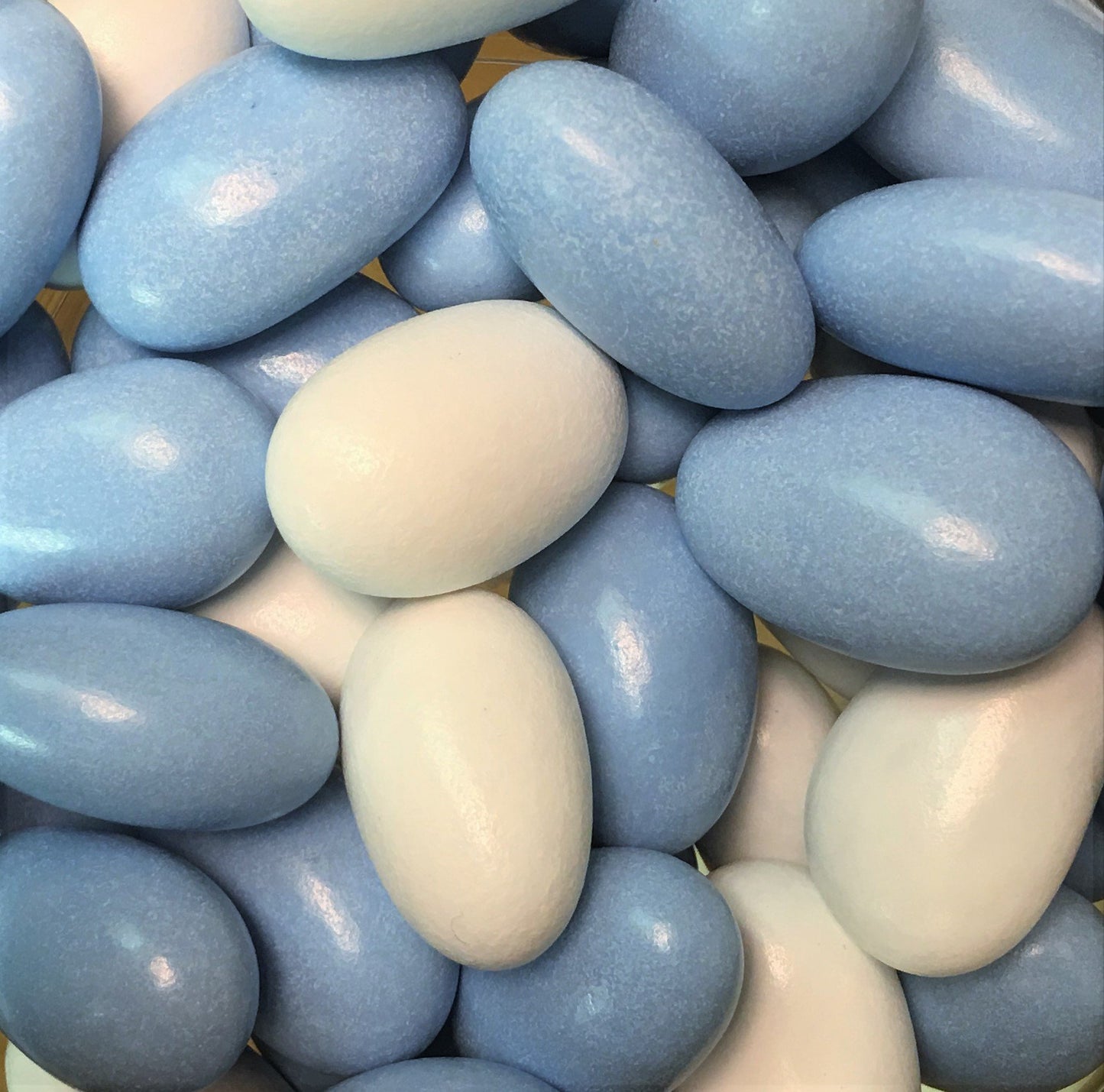 Blue & White Jordan Almonds by Its Delish, 3 LBS Bulk | Sugared Almond Nut with Sweet Hard Candy Coating - Bulk Wedding Favors, Bridal and Baby
