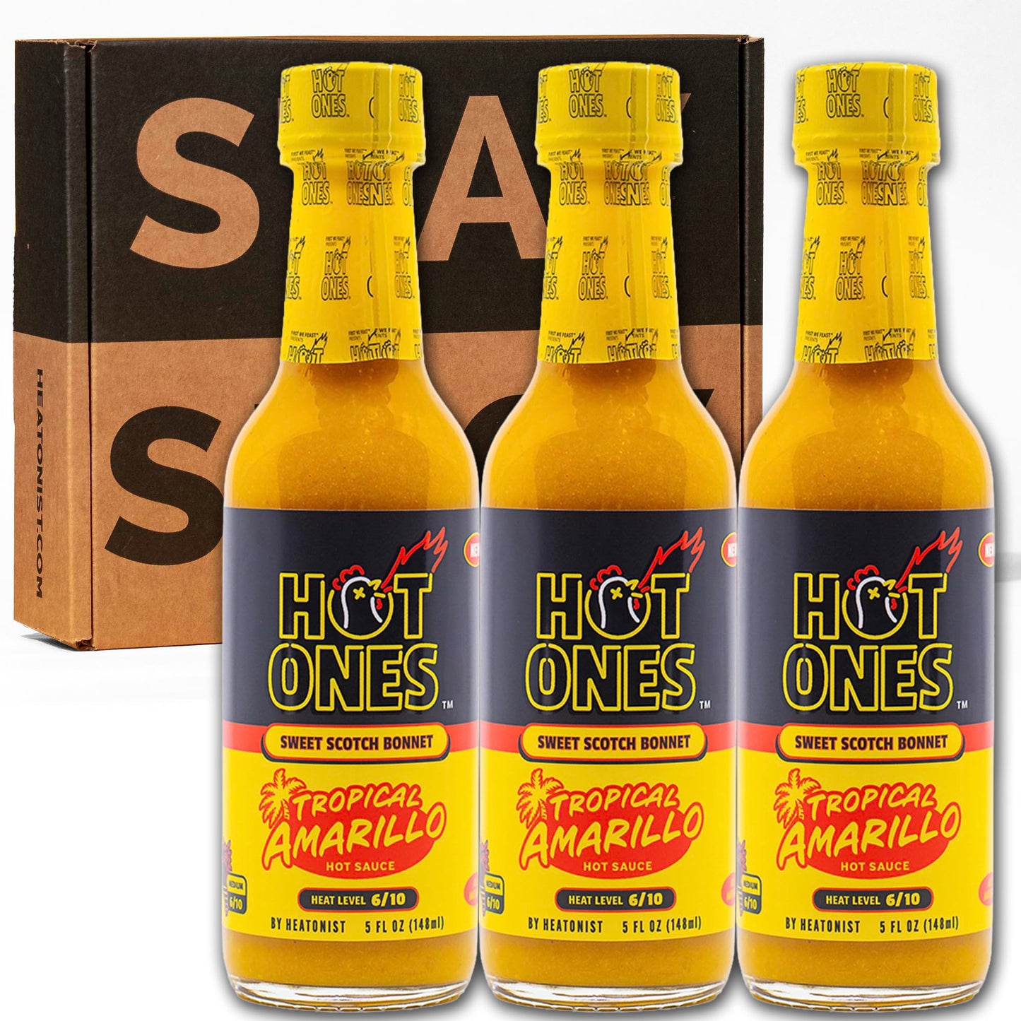 Hot Ones Tropical Amarillo Hot Sauce 5 oz (3-Pack)