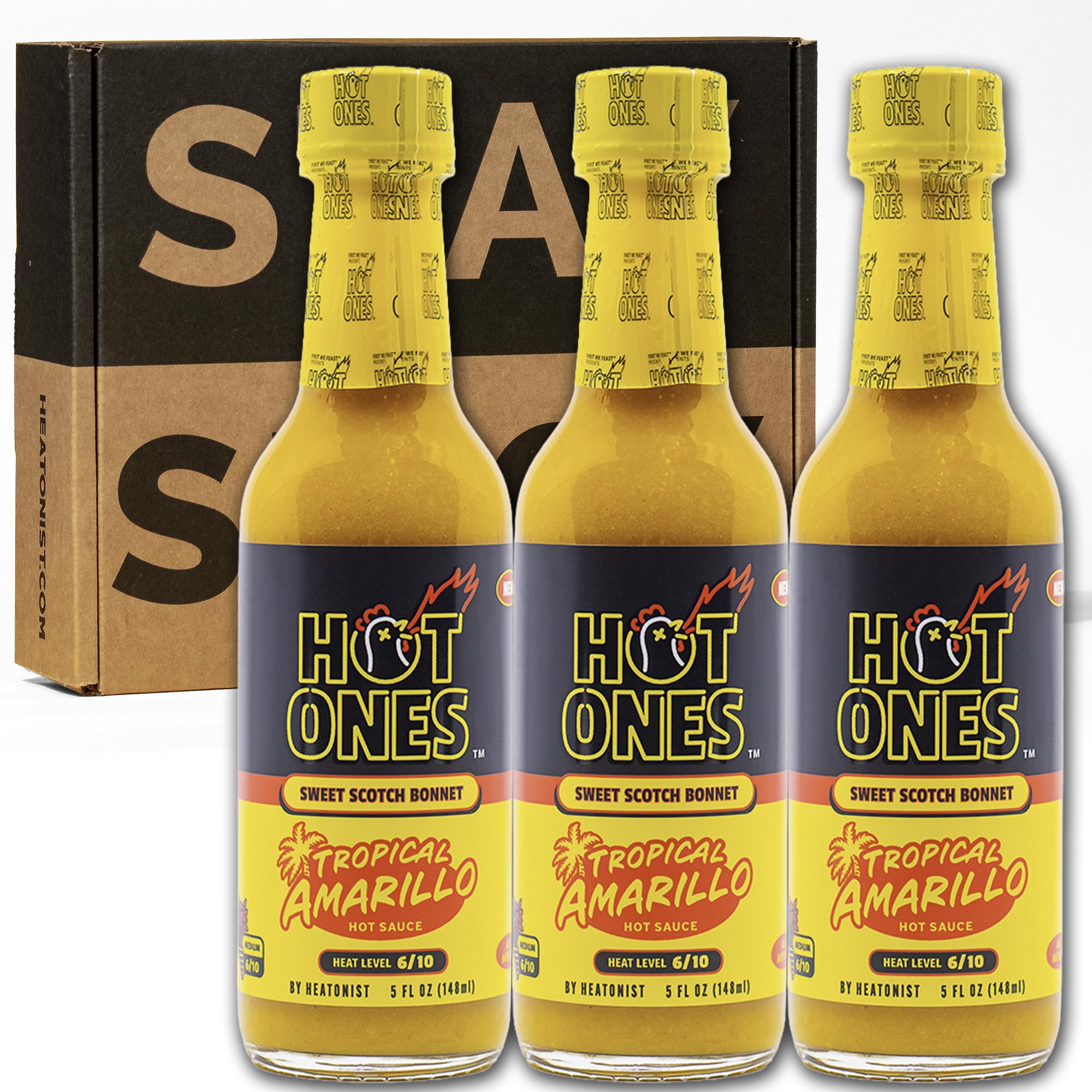 Hot Ones Tropical Amarillo Hot Sauce 5 oz (3-Pack)