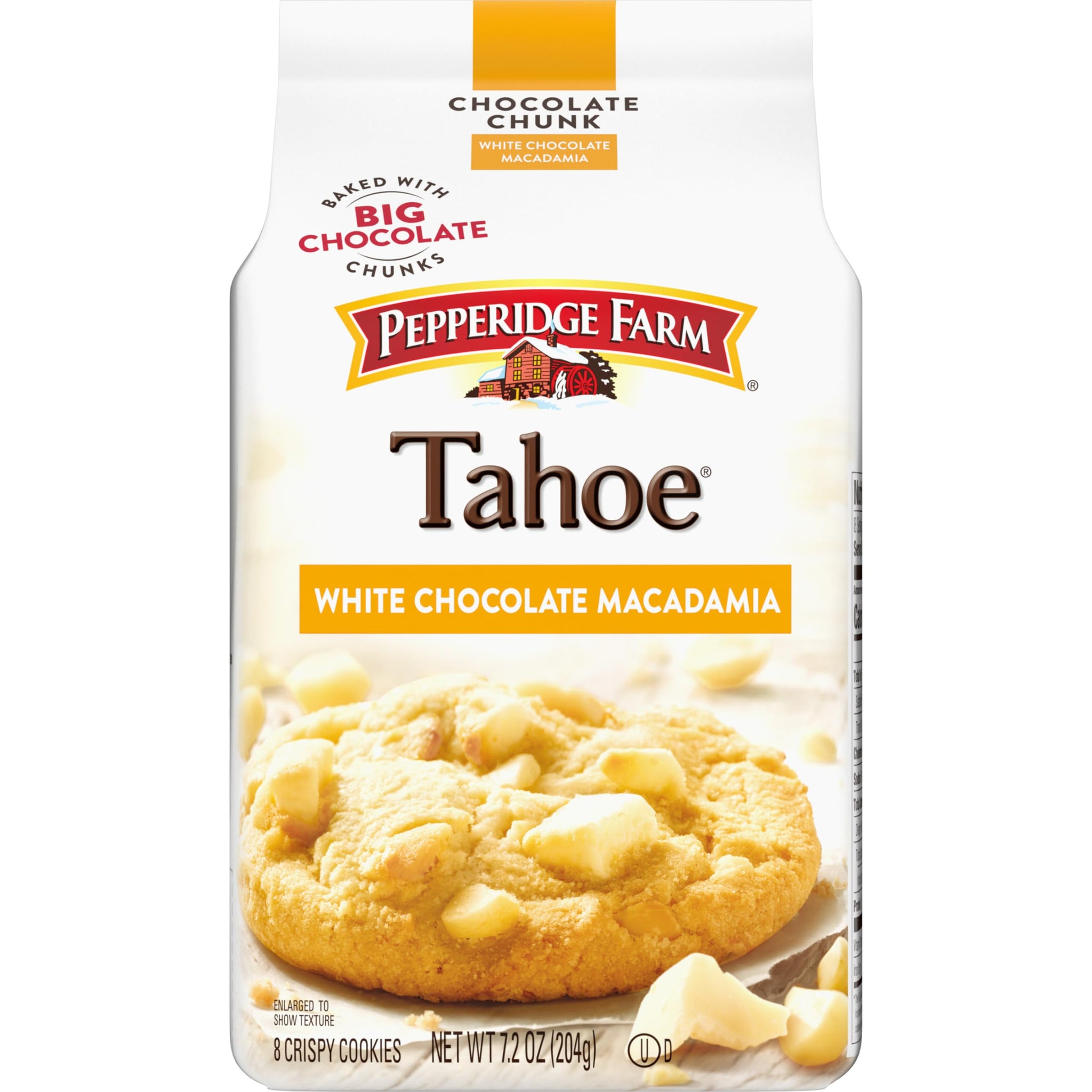 Pepperidge Farm Tahoe Crispy White Chocolate Macadamia Nut Cookies, 7.2 OZ Bag (8 Cookies)