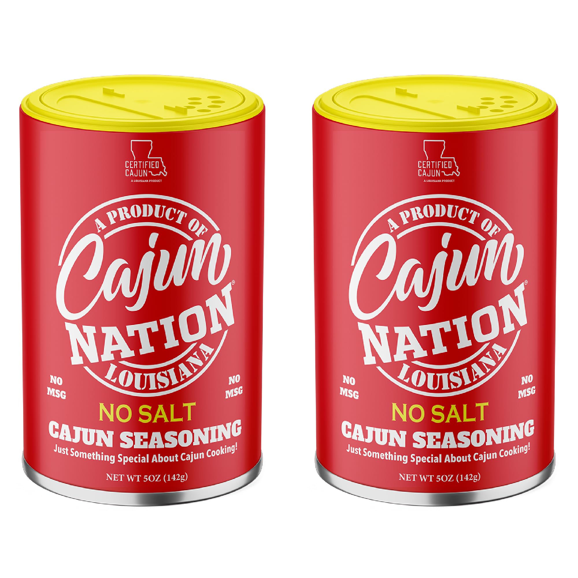 Cajun Nation NO SALT Cajun Seasoning 5 oz - Gluten Free, No MSG- Louisiana Spicy Cajun Seasoning for Turkey, Jambalaya, Gumbo, Seafood & More, 2-Pack